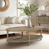 Oval Coffee Table with Shelf B035P256574