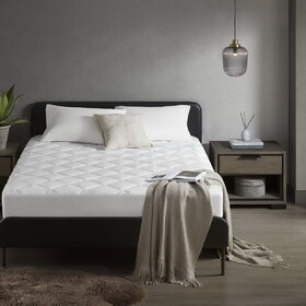 Overfilled Deep Pocket Mattress Pad White Full B035P268149