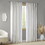 2pk Poly Printed Curtain Panel with Tufted Stripe White/Taupe 2-PK 50x95" B035P268154