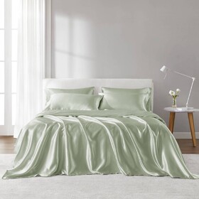 4 PCS Twin Luxury Sheet Set Sage B035P319699
