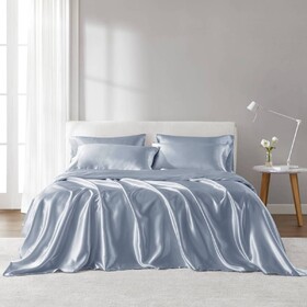 6 PCS Queen Luxury Sheet Set Blue B035P319701