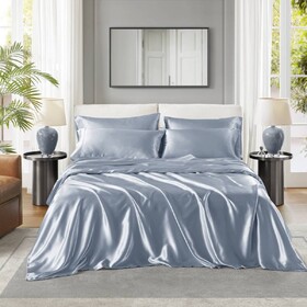 6 PCS King Luxury Sheet Set Blue B035P319702