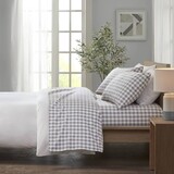 4 PCS Cal King Printed Sheet Set Gray Herringbone Check B035P319751