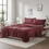 4 PCS Queen Micro Plush Sheet Set Burgundy B035P319760