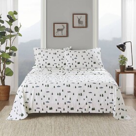 3 PCS Twin Sheet Set Green Trees & Trucks