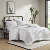 3 PCS King/Cal King Poly Jersey Puffy Comforter Set White B035P319899
