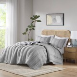 3 PCS Full/Queen Poly Gauze Quilt Set Gray