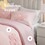 3-Piece Full/Queen Floral Reversible Tufted Chenille Duvet Cover Set,Pink B035P408216