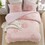 3-Piece Full/Queen Floral Reversible Tufted Chenille Duvet Cover Set,Pink B035P408216