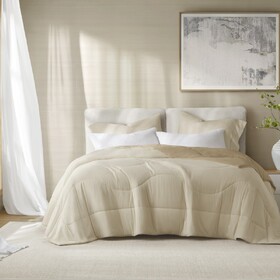 1-Piece King/Cal King Reversible Tencel Comforter Blanket,Linen B035P408280