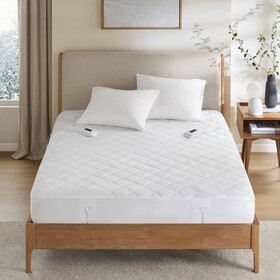 1-Piece Cal King Heated Mattress Pad,White