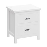 Yes4wood Versatile White 2-Drawers Nightstand, Bedside Table, End Table for Living Room Bedroom, assembled with Sturdy Solid Wood