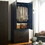 Brook Two-Door Wood Closet with Two Drawers and Hanging Bars in Dark Brown B040S00006