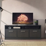 Holland Contemporary TV Stand with Three Soft-closing Doors in Dark Gray B040S00017
