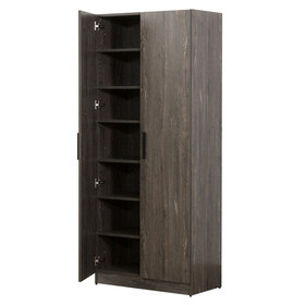 Mia Farmhouse Shoe Cabinet with Six Shelves in Rustic Gray B040S00024