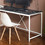 Olympus Wood and Metal Corner Desk in Dark Gray and Ivory B040S00032