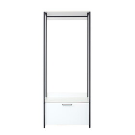 Fiona Wood and Metal Walk-in Closet with One Drawer B040S00047
