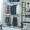 Fiona White Freestanding Walk in Wood Closet System with Metal Frame B040S00048