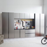 Nova Series 128 in. W x 72 in. H x 20 in. D Metallic Grey Garage Cabinet Set a (7-Piece) B040S00069