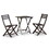 3-Piece Eucalyptus Bistro Set, Square, Espresso B046125055