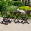 3-Piece Eucalyptus Bistro Set, Square, Espresso B046125055