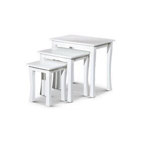 3-Piece Nesting Table Set, White B04660618