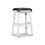 B04660624 Antique White+Bonded Leather+30" Bar Stool - Black Seat