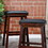 30" Bar Stool, Espresso Finish, Black Leather Seat B04660628