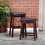 30" Bar Stool, Espresso Finish, Black Leather Seat B04660628