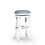 B04660730 White+Bonded Leather+24" Counter Stool - Gray Seat