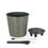 2-Pack Self-watering Wicker Decor Planter for Indoor and Outdoor - Round - Grey B046P144647