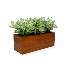 3-Liner Self-watering Rectangle Planter Box - Dark Wood B046P144675