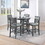 5-Piece Counter Height Dining Set, Gray Two-Tone B046P147190
