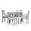 B046S00002 Silver+Grey+Solid Wood+Square 5-Piece Dining Set