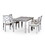 B046S00011 Silver+Grey+Solid Wood+Rectangular 5-Piece Dining Set