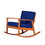 Eucalyptus Rocking Chair with Cushions, Natural Oil Finish, Navy Cushions B046S00014
