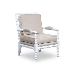Spindle Chair, White, Beige