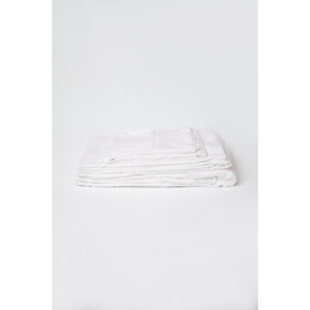 Omne Sleep 4-Piece White Microplush and Bamboo Flex Head Queen Hypoallergenic Sheet Set B04766036