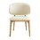 Modrest Chance Contemporary Cream Fabric and Brown Leatherette Walnut Dining Chair B04961318