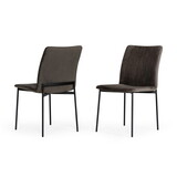 Modrest Maggie Modern Black and Brown Dining Chair (Set of 2) B04961323