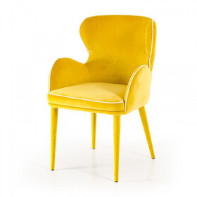 Modrest Tigard Yellow Fabric Dining Chair B04961329