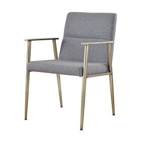 Modrest Sabri Contemporary Grey & Antique Brass Arm Dining Chair B04961359