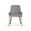 Modrest Ganon Modern Grey & Antique Brass Dining Chair B04961360