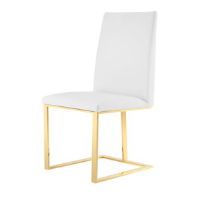 Modrest Frankie Contemporary White & Gold Dining Chair B04961364
