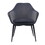 Modrest Wilson Modern Grey Velvet & Black Dining Chair B04961375