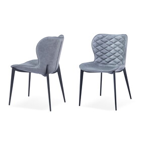 Modrest Felicia Modern Grey & Black Dining Chair (Set of 2) B04961382