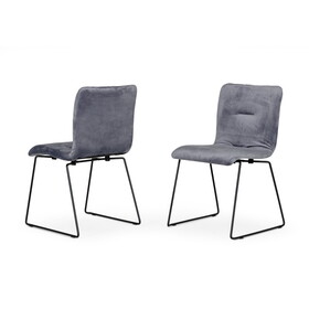 Modrest Yannis Modern Grey Fabric Dining Chair (Set of 2) B04961394