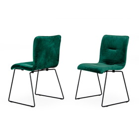 Modrest Yannis Modern Green Fabric Dining Chair (Set of 2) B04961395