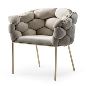 Modrest Debra Modern Grey Velvet Dining Chair B04961428