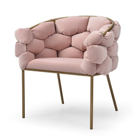 Modrest Debra Modern Pink Velvet Dining Chair B04961429